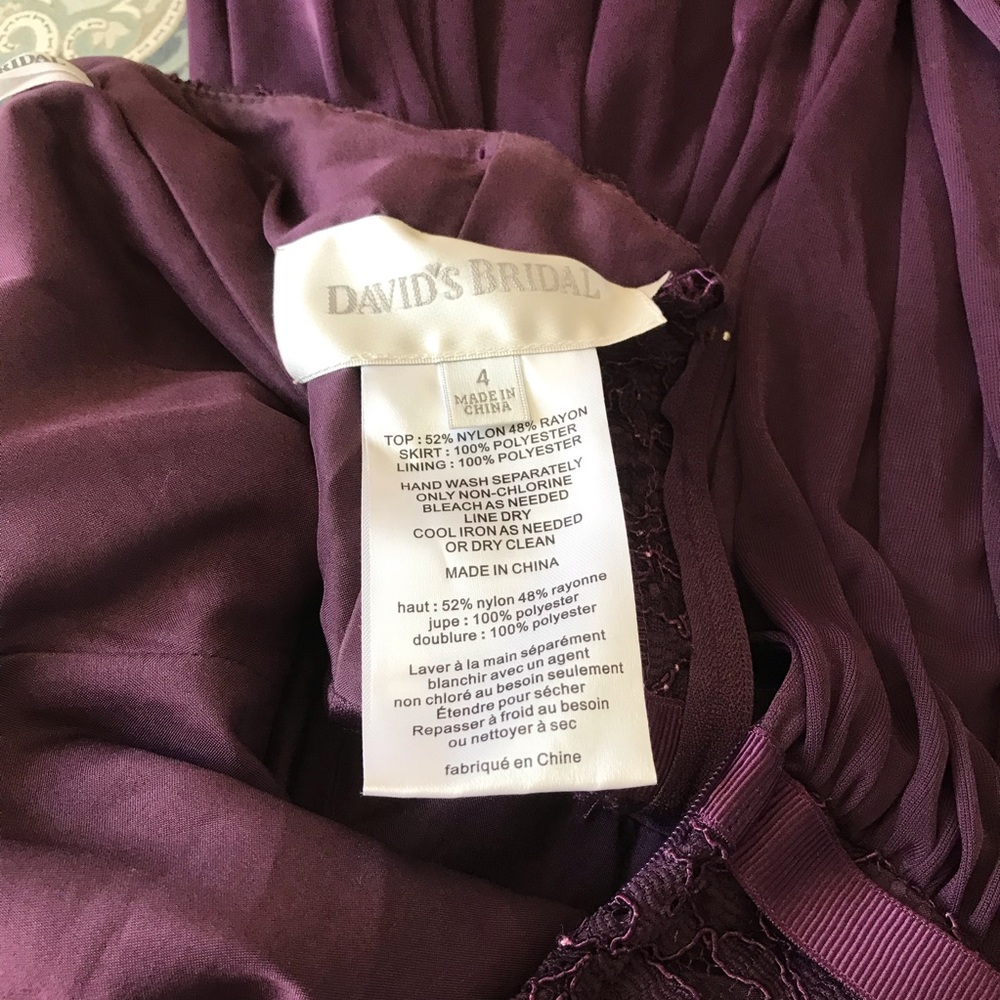 Davids Bridal bridesmaid halter dress size 4 - Picture 4 of 8